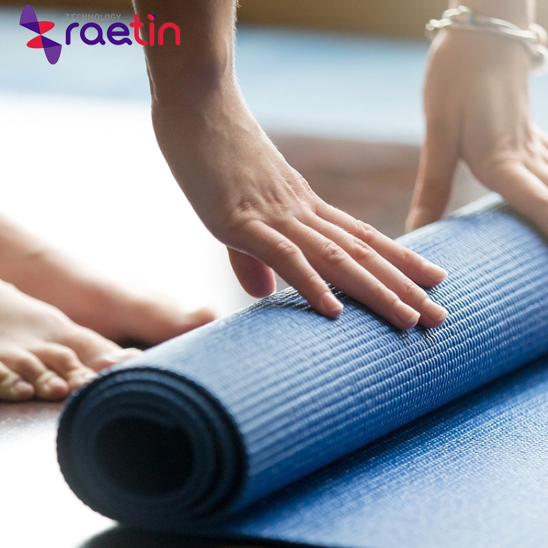Hot alignment Line natural tree pu rubber material yoga pilates mat with position