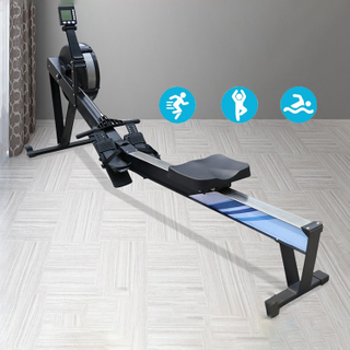 Commercial Dual Function Air Rower Gym Cardio Equipment Seated Magnetic Resistance Air Rowing Machine