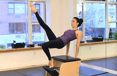 Pilates chair with instructional videos