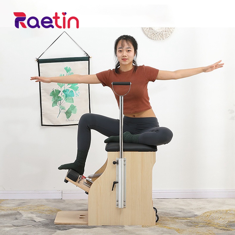 SYT hot selling pilates chair winds stable gym wooden foldable handles chair pilates exercise reformer pilates chair