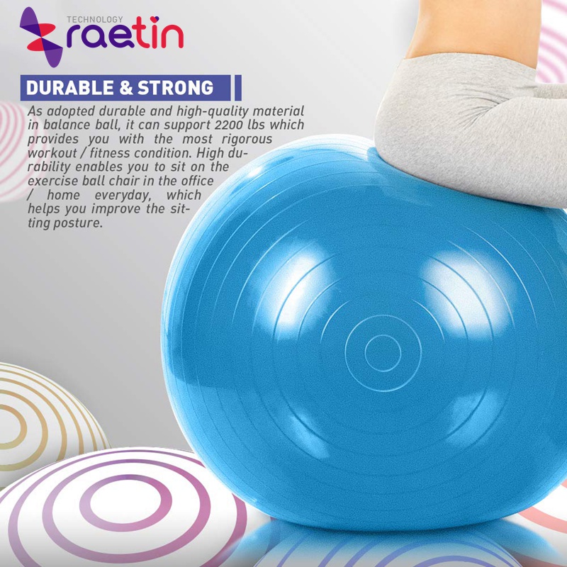 Colorful Large Stability Ball For Balance Pilates Yoga Training 